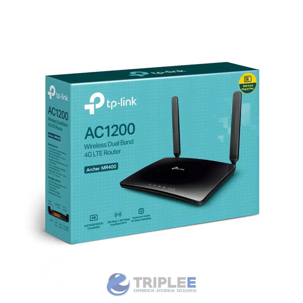 Router Inalambrico con chip 4G LTE MR400 TPLINK