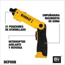 Kit Atornillador Inalámbrico 8V dewalt DCF008-B2