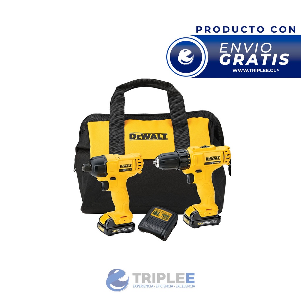 Kit atornillador + Taladro dewalt 12 Volt