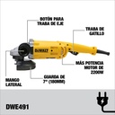 Esmeril Angular Eléctrico de 7" 2200W Dewalt