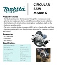 Sierra Circular 7 _  Makita Mt M5801g