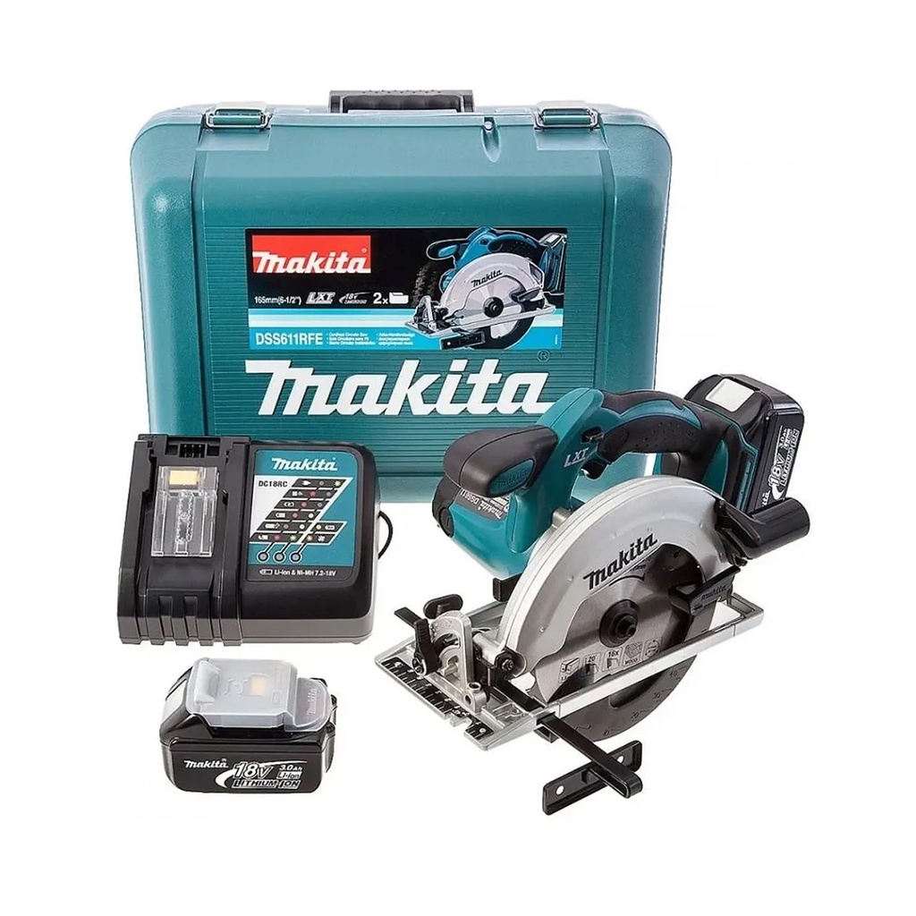 Sierra Circular Inalámbrica Makita 18V 165mm 6-1/2" DSS611RFE