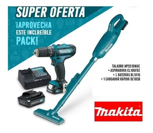 ASPIRADORA CL106 y TALADRO PERCUTOR makita HP333 12V