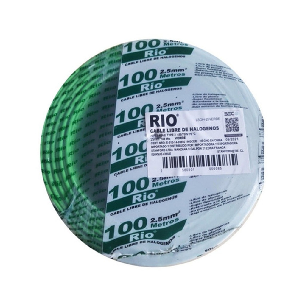 Cable Eléctrico EVA 2,5 mm 2 Verde 100 Mts