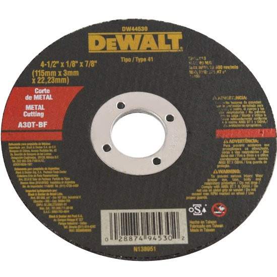 Disco corte metal 4 1/2 dewalt 3 mm