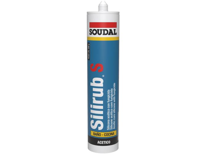 Silicona Acetica Transparente con fungicida Soudal 300 ml