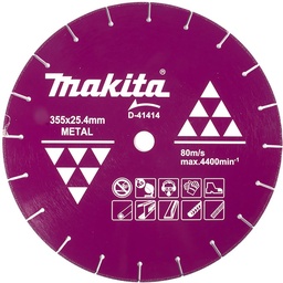 [D-41414] Disco corte metal diamantado makita 14 355MM X 25.4MM