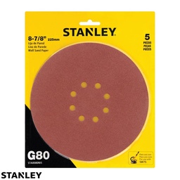 [STA0080WS] Lija Stanley Grano 80 para lijadora de muro SW75 5PK